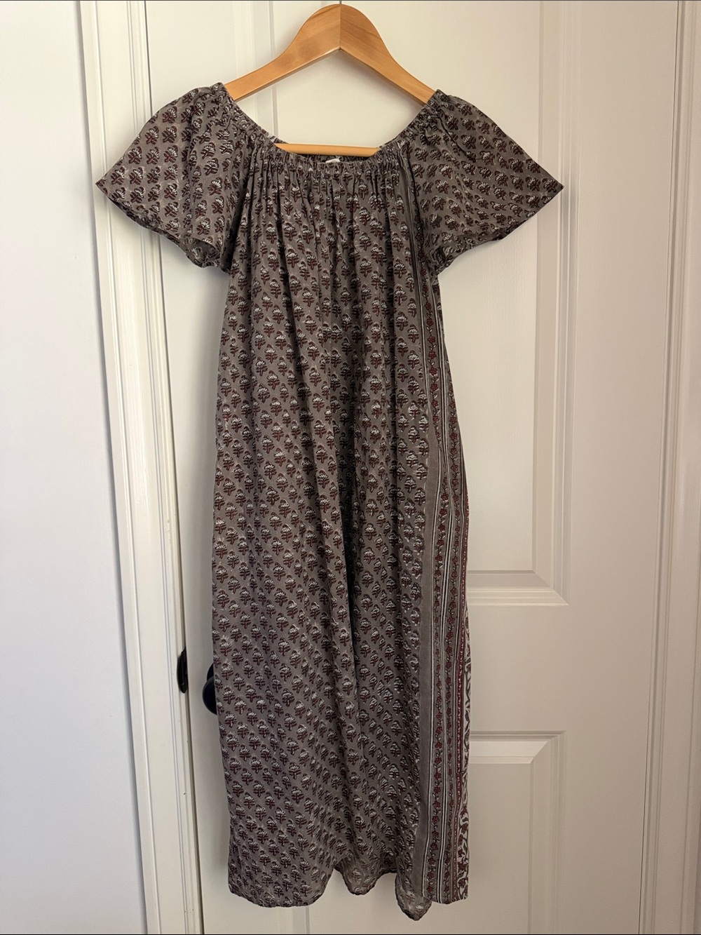 KERRY CASSILL 100% Cotton Block Print Floral Made in India Dress Size Small S P